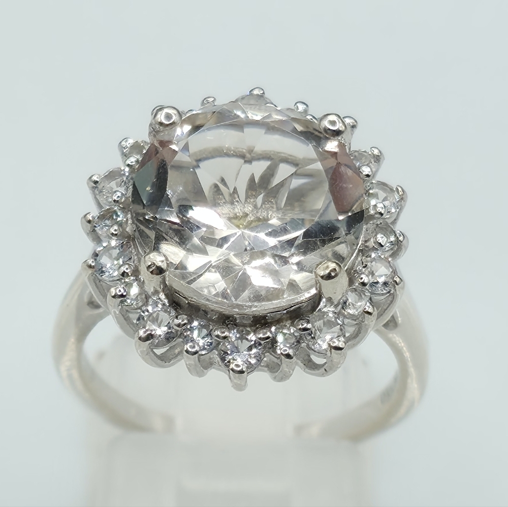 NWOT Rare Genuine Brazilian Petalite and Multi Gemstone Sunburst Ring